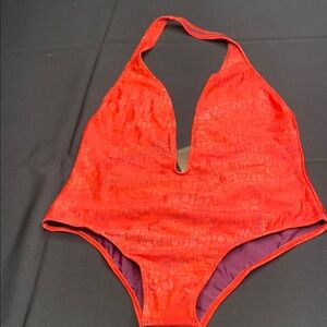 Red Halter Neck Swimsuit